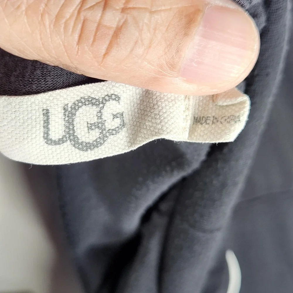 Ugg Lenon Pajama Top Small Black‎ Modal Blend Jersey Knit Womens Long Sleeve